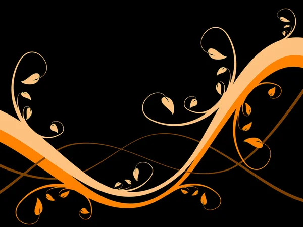 Orange abstrait fond floral — Image vectorielle