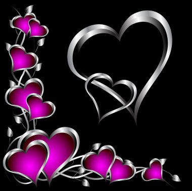 A purple hearts Valentines Day Background clipart