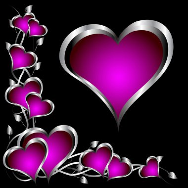 A purple hearts Valentines Day Background clipart