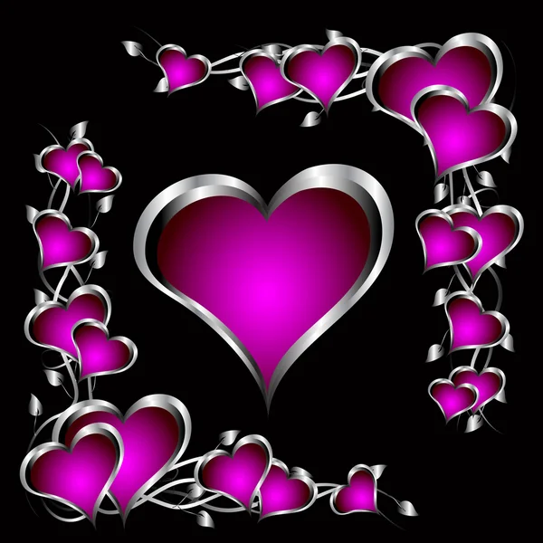 Un corazón púrpura San Valentín Antecedentes — Vector de stock