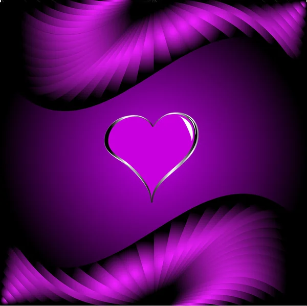 Un corazón púrpura San Valentín Antecedentes — Vector de stock