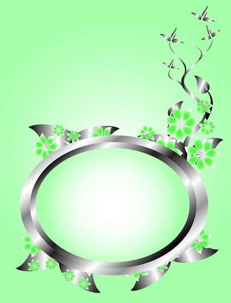 은색과 녹색 꽃 템플릿 — 스톡 벡터