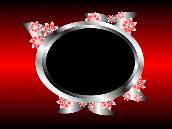 Červené a stříbrné květinové pozadí — Stockový vektor