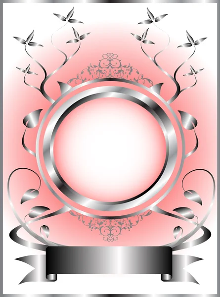 Ένα ασημί και ροζ floral πρότυπο — Διανυσματικό Αρχείο