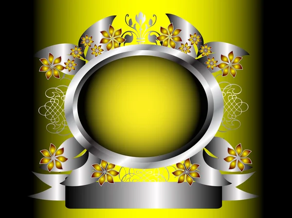 Un motif floral abstrait jaune et argent — Image vectorielle