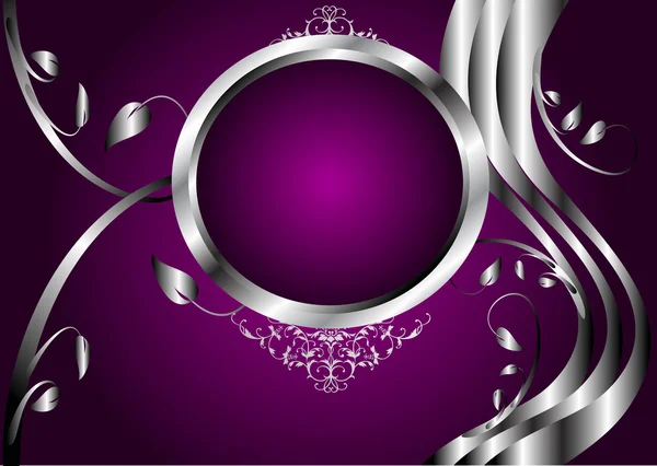 Срібний і фіолетовий квітковий дизайн — стоковий вектор