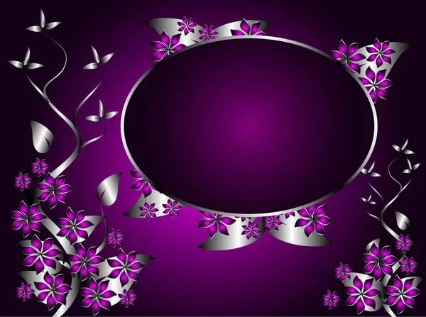 银色和紫色的花艺设计 — 图库矢量图片