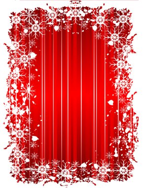 A grunge christmas frame with snowflakes clipart