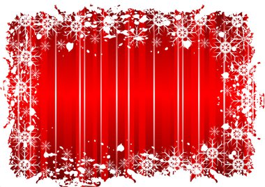 A grunge christmas frame with snowflakes clipart