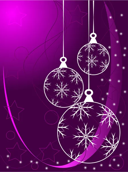 Paarse abstracte christmas baubles achtergrond — Stockvector
