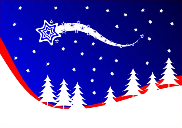 Een rode en blauwe Kerstmis achtergrond vectorillustratie — Stockvector