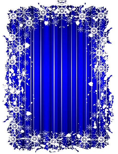 Un marco de navidad grunge con copos de nieve — Archivo Imágenes Vectoriales