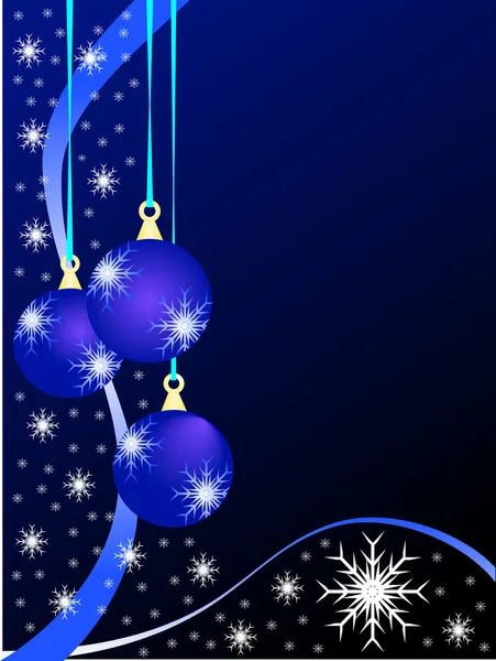 Blue Christmas Baubles Background — Stock Vector