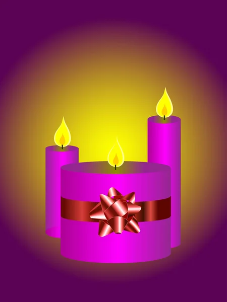 Christmas Candles Backgroun — Stock Vector