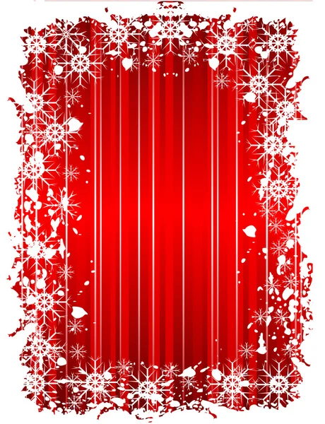 Ein Grunge-Weihnachtsrahmen mit Schneeflocken — Stockvektor