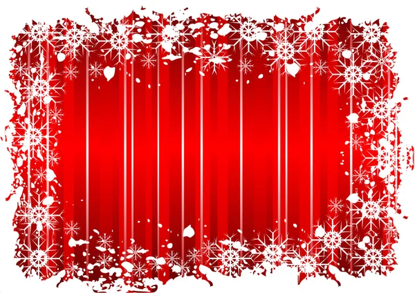 A grunge christmas frame with snowflakes — Stock Vector