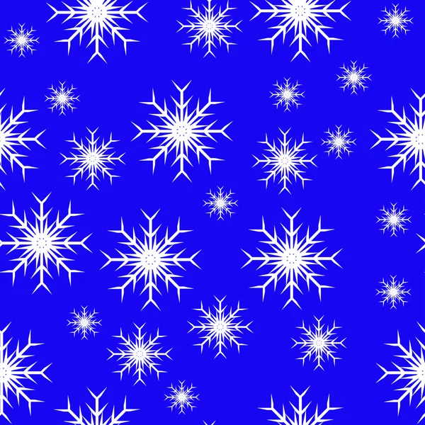 Ein abstrakter blauer nahtloser Vektor-Schneeflockenhintergrund — Stockvektor