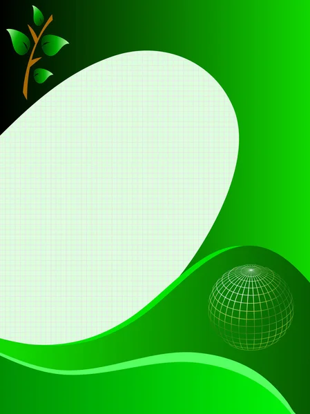 Зелено-белая абстрактная визитная карточка — стоковый вектор