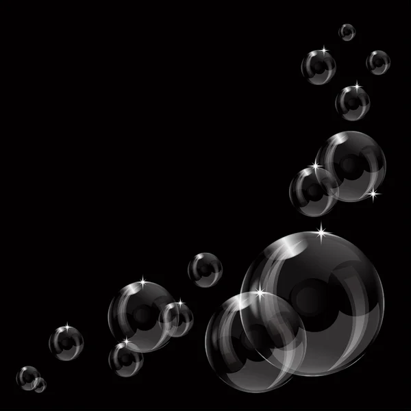 A transparent soap bubble background design — Stock Vector