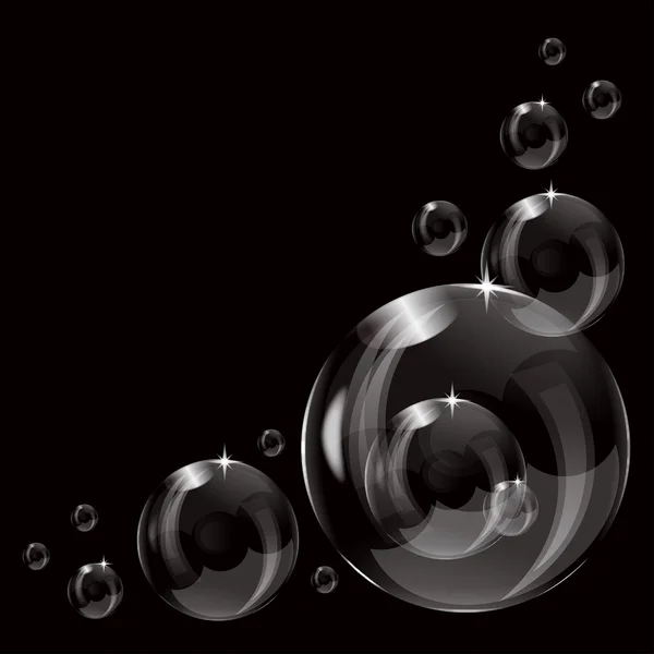 A transparent soap bubble background design — Stock Vector