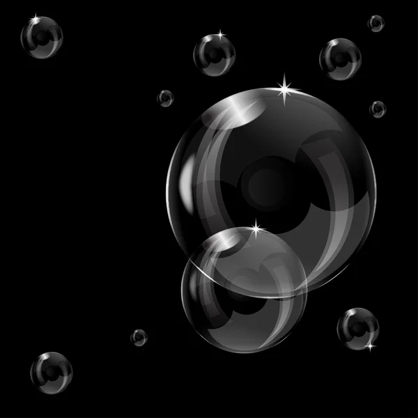 透明石鹸の泡の背景デザイン — ストックベクタ
