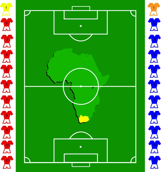 Fotbal nebo fotbal hřiště přesném měřítku taktické vektor — Stockový vektor