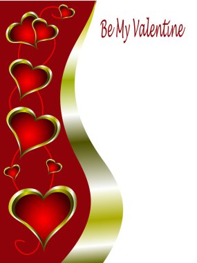 A red and gold Valentines Day Card clipart