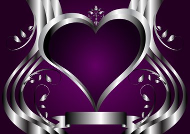 Silver Hearts Valentines Vector Illustration clipart