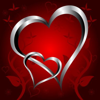 A red hearts Vakentines Day Backgroiund clipart