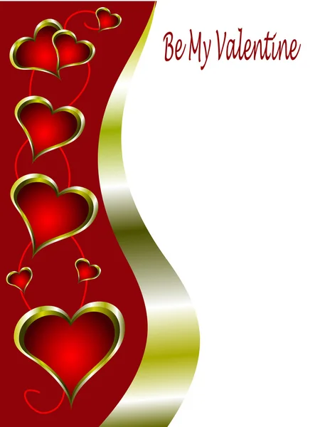 Carte Saint-Valentin rouge et or — Image vectorielle