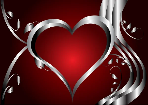 Červené srdce Valentýn pozadí — Stockový vektor