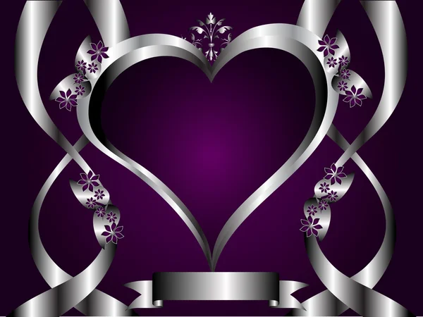 Silver Hearts Valentines Vector Illustration — Stock Vector