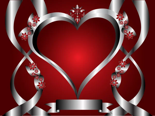 Un corazón rojo San Valentín Antecedentes — Vector de stock