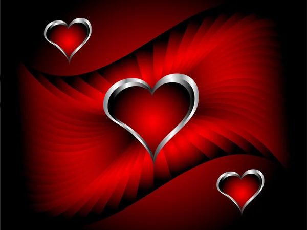 Vektor valentinky pozadí s stříbrné srdce — Stockový vektor