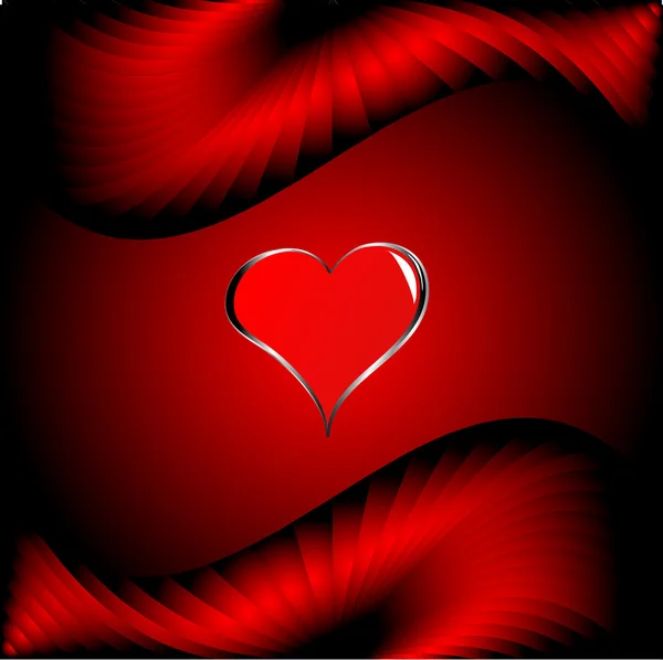 Un fondo de San Valentín vectorial con corazones plateados — Vector de stock