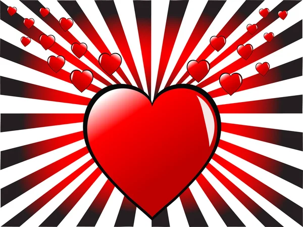 Červené srdce vektorové pozadí Valentýn — Stockový vektor