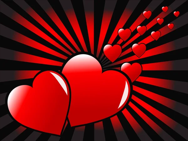 Ein roter Herz-Vektor Valentinstag Hintergrund — Stockvektor