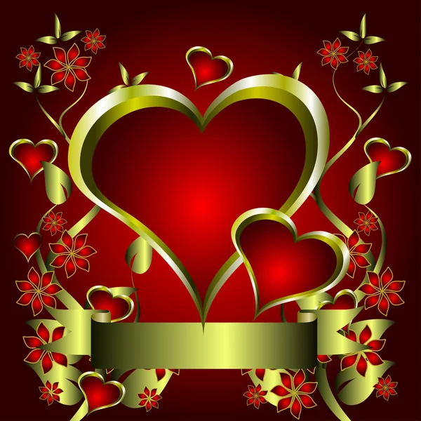 Valentines harten vector achtergrond — Stockvector