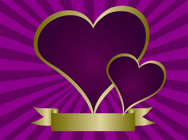 Purple Hearts Valentines Vector Illustration — Stock Vector