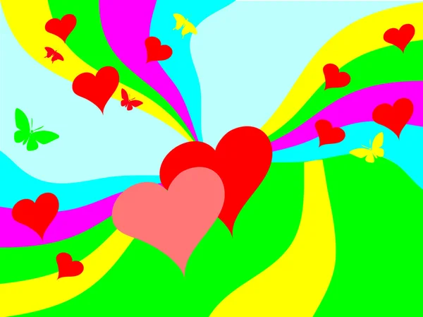 Una colorida ilustración abstracta de San Valentín — Vector de stock
