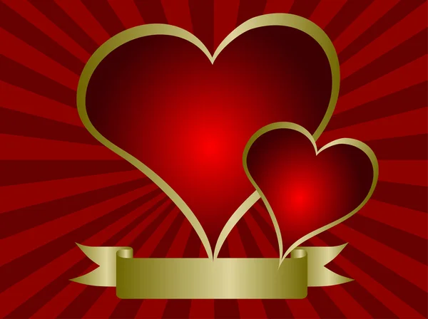 Illustration de Saint Valentin Coeurs Rouges — Image vectorielle