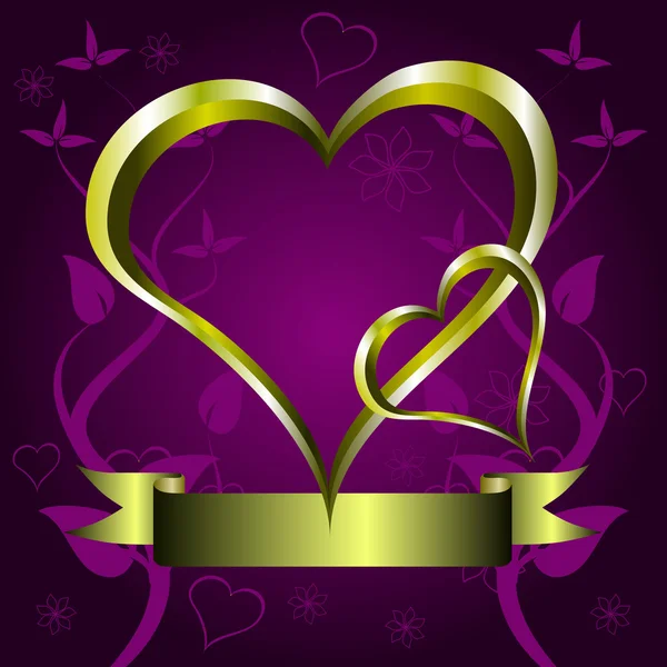 Фон фиолетовых сердец — стоковый вектор