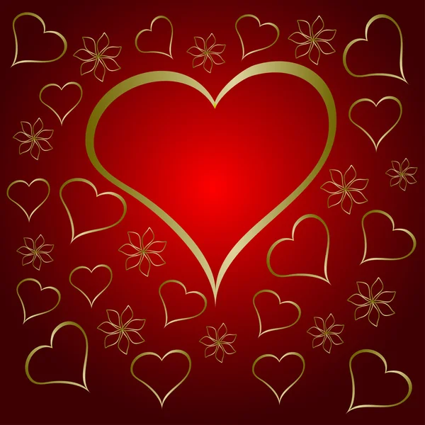 Sevgililer günü kırmızı kalpler illüstrasyon — Stok Vektör