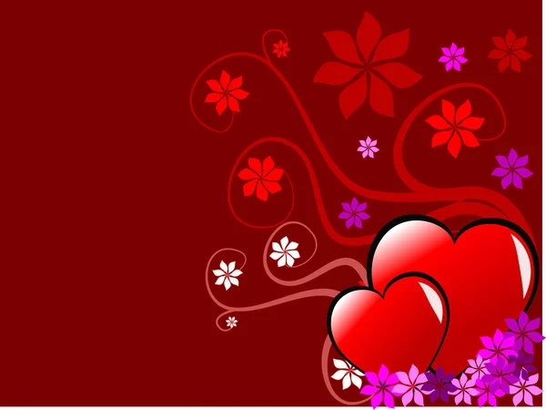 Červená valentinky srdce vektorové pozadí — Stockový vektor