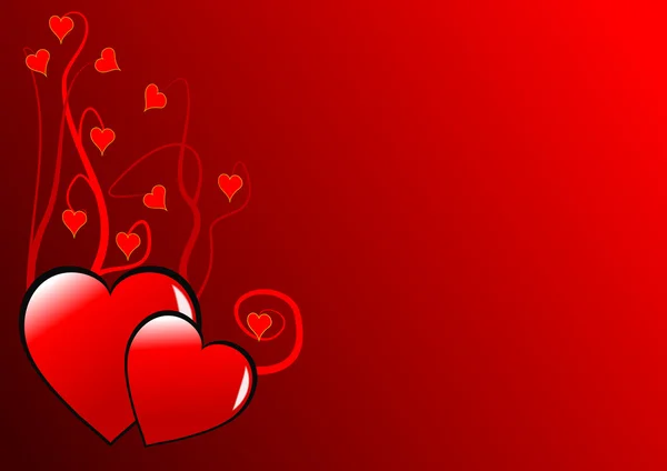Червоні серця Валентина векторний фон — стоковий вектор