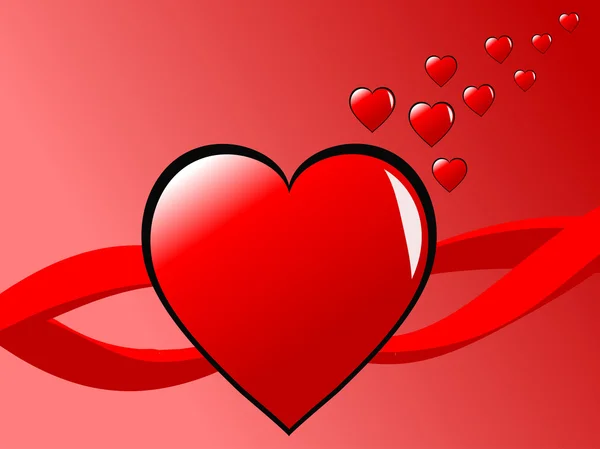Un fond vectoriel coeur Valentines rouge — Image vectorielle