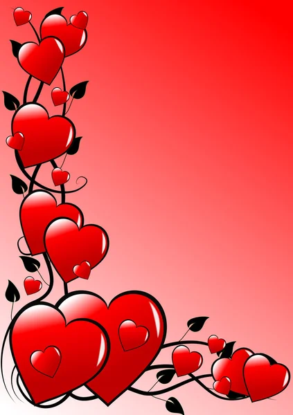 Ένα κόκκινο του Αγίου Βαλεντίνου καρδιές διάνυσμα φόντο — Διανυσματικό Αρχείο