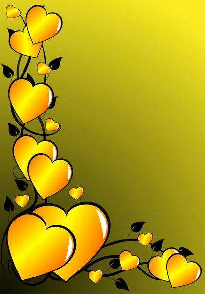 Золотые Валентина сердца векторный фон — стоковый вектор