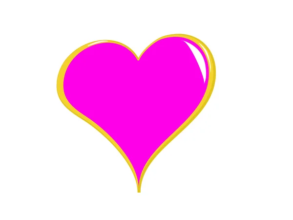 Pink Heart Isolated on White — Stock Vector