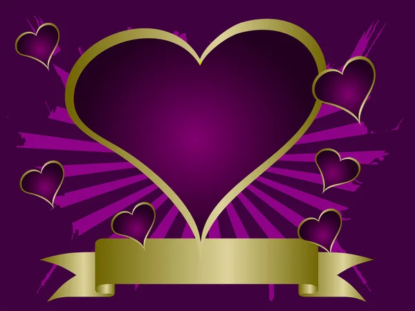 Coeurs violets Valentines Fond — Image vectorielle
